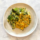 Egg & Potato Scramble with Pork, Broccoli & Cheddar Cheese Sauce